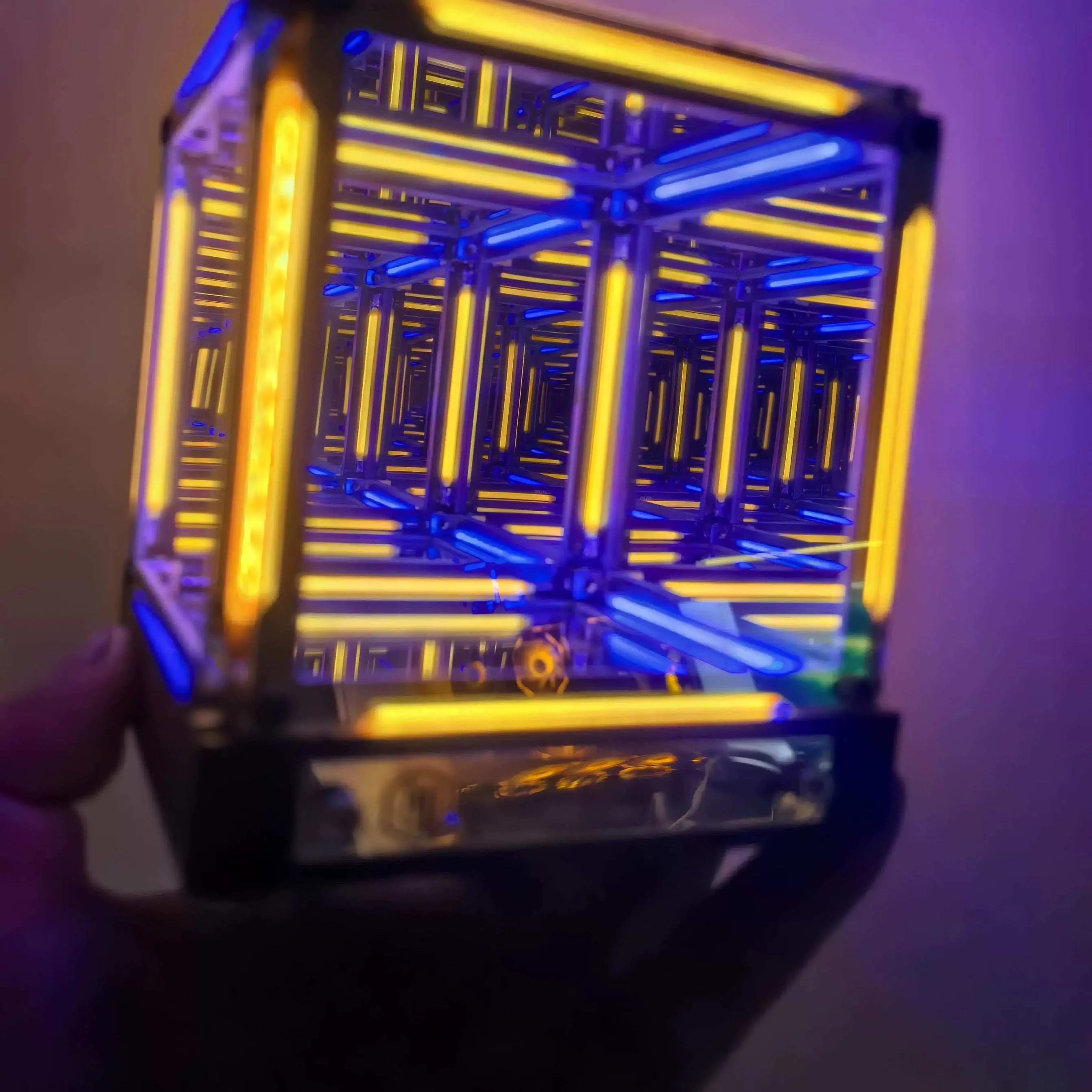 Futuristic Desktop Decor – 4D Hypercube Infinity Night Light
