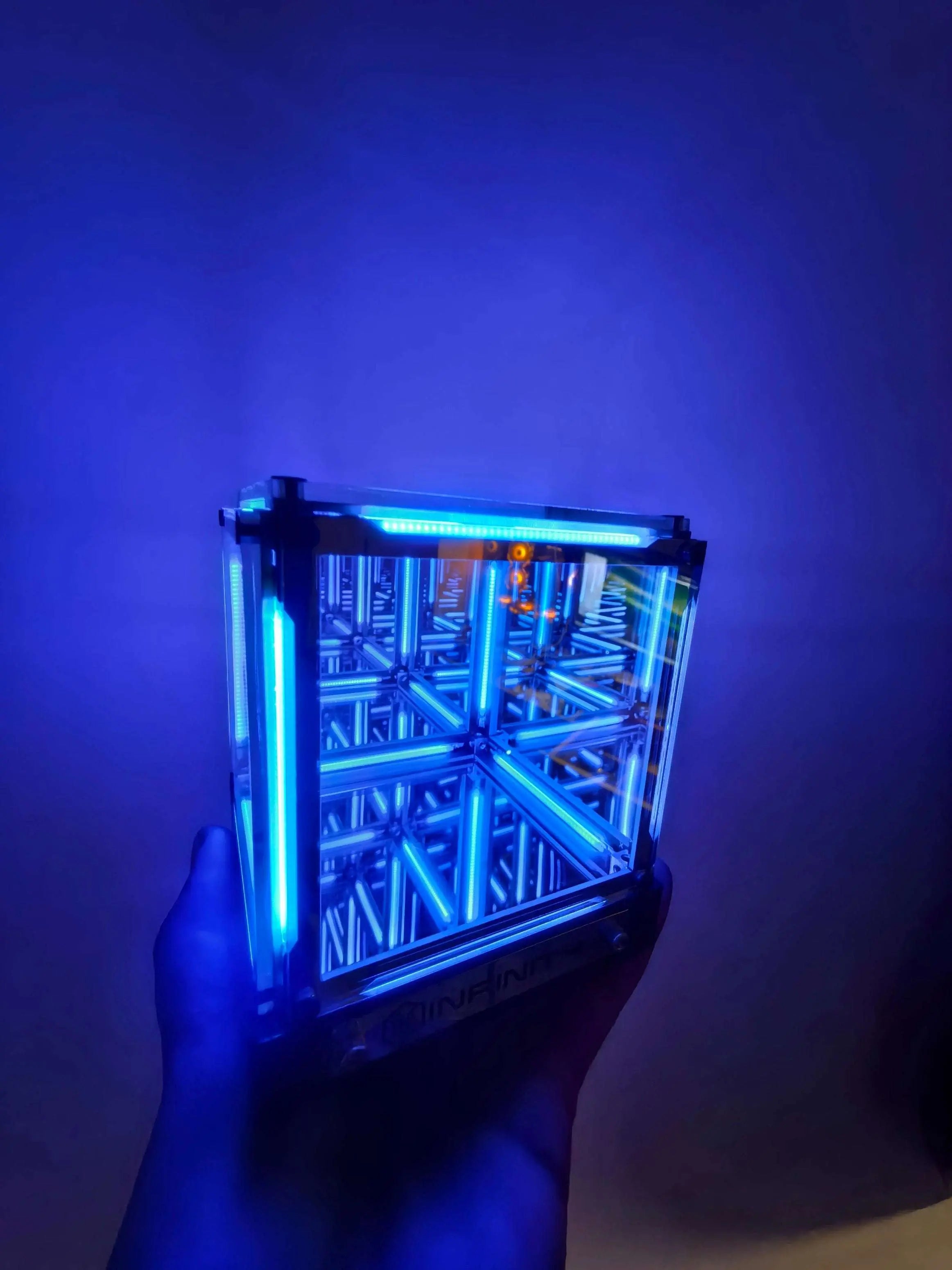 Futuristic Desktop Decor – 4D Hypercube Infinity Night Light