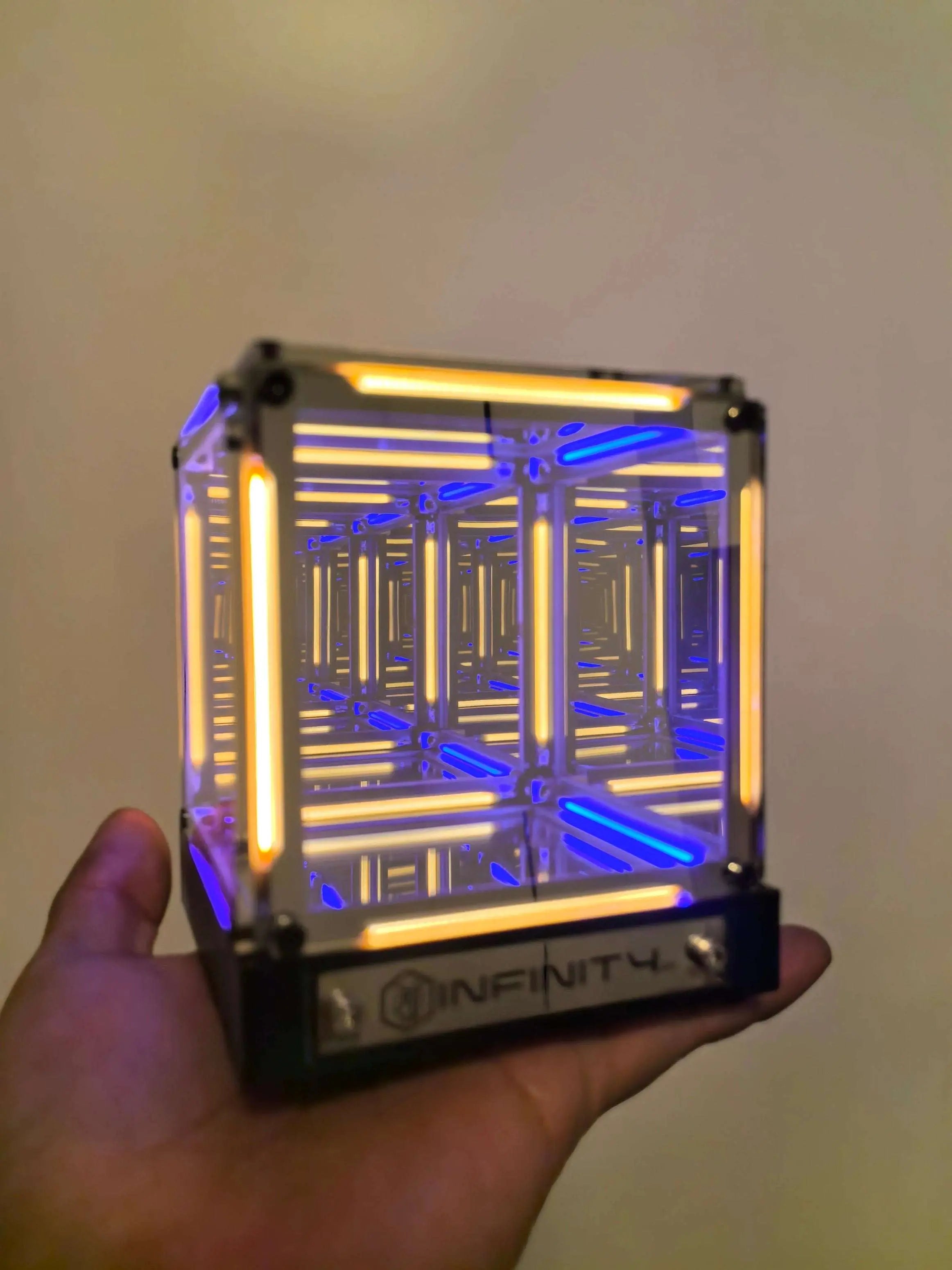 Futuristic Desktop Decor – 4D Hypercube Infinity Night Light