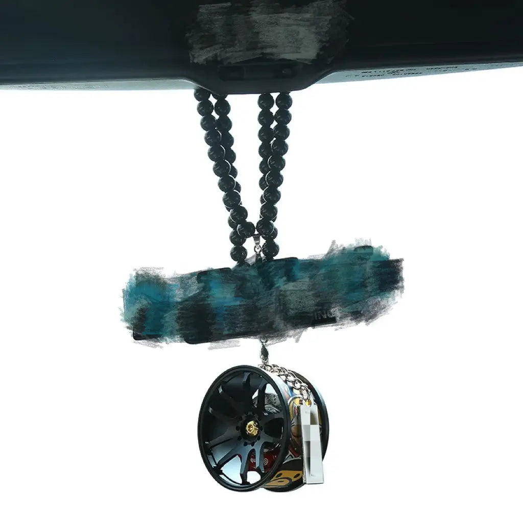 Street Style Car Mirror Pendant – JDM-Inspired Rim Design BunnyCue