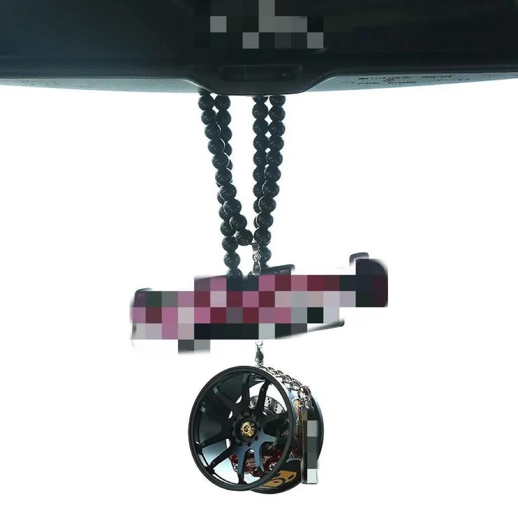 Street Style Car Mirror Pendant – JDM-Inspired Rim Design BunnyCue