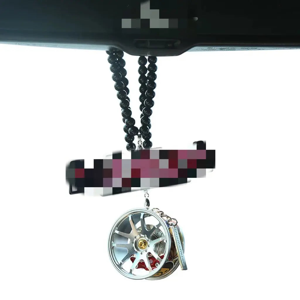 Street Style Car Mirror Pendant – JDM-Inspired Rim Design BunnyCue