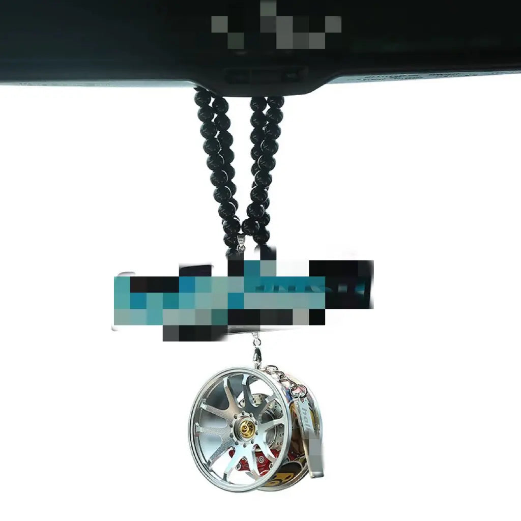 Street Style Car Mirror Pendant – JDM-Inspired Rim Design BunnyCue